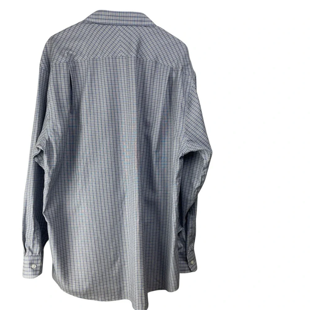 Jos A Bank Reserve Mens Dress Shirt Egyptian Cotton Blue Plaid Size 17/35‎ - Picture 2 of 8